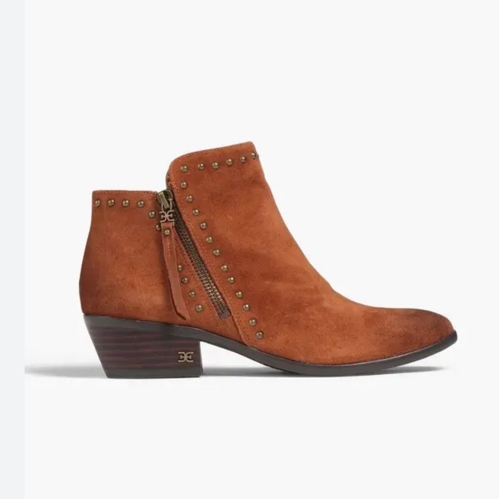 SAM EDELMAN Paola Studded Suede Ankle Boots